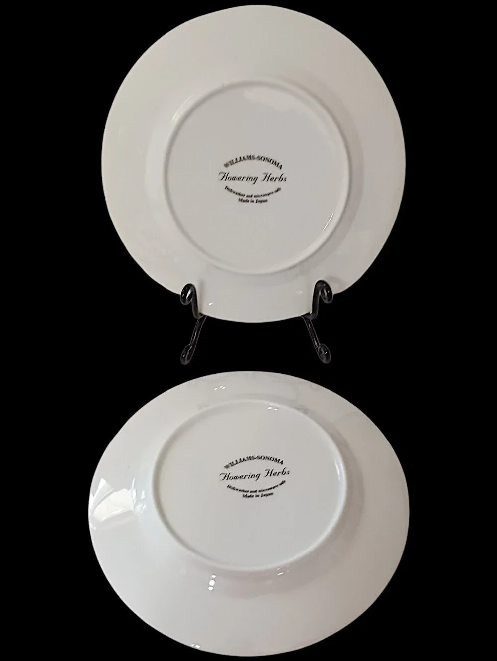 2 Williams Sonoma Flowering Herbs Salad Plates Purple Herb Flowers Nasturtium